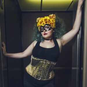 Miss Victoria Regina Leather Mask Masquerade Costume Cosplay‎ Club Rave Flowers